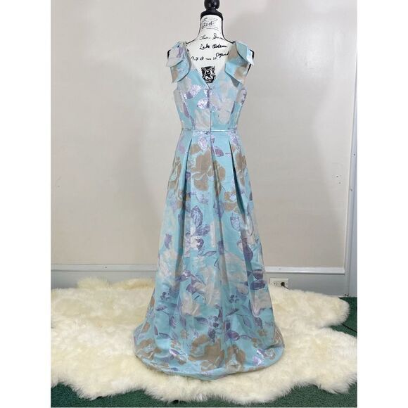 Aidan Mattox Floral Jacquard Ball Gown size 6 - Picture 5 of 15